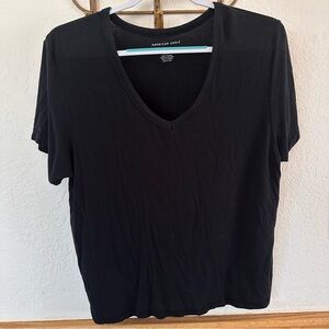 American Eagle Black V-Neck Top